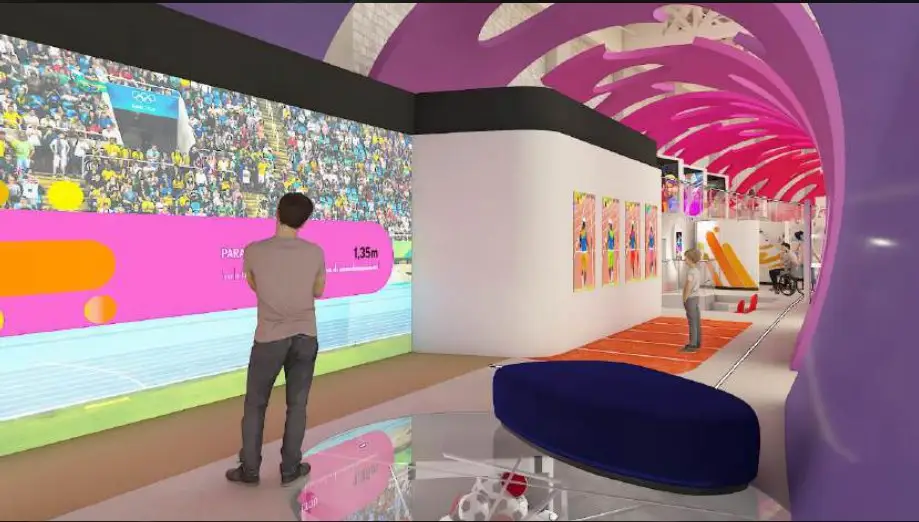 Ambiente com projeção imersiva